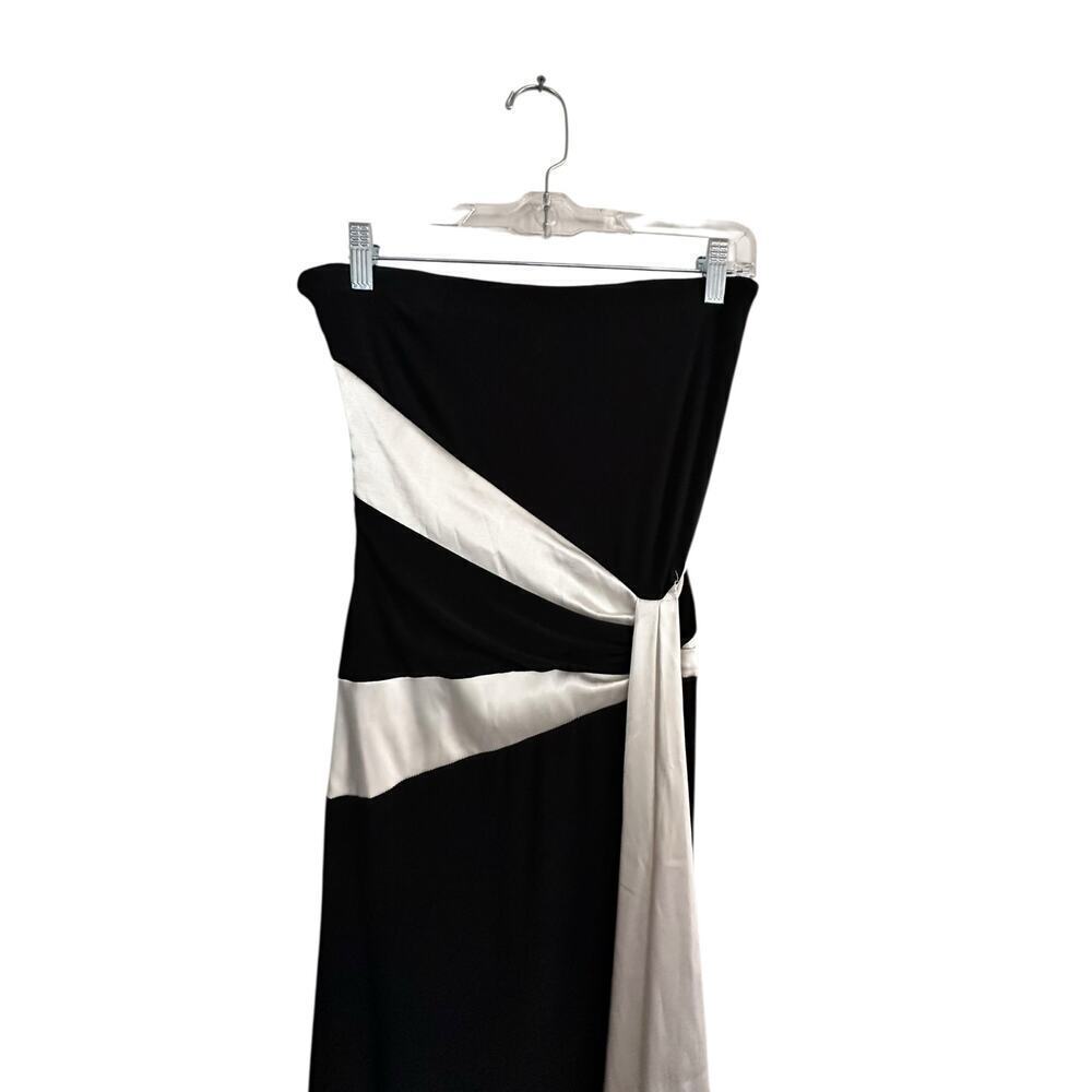 Vintage Jessica Mcclintock Black White Strapless Gunne Sax Gown Dress Size 4 - Picture 4 of 10